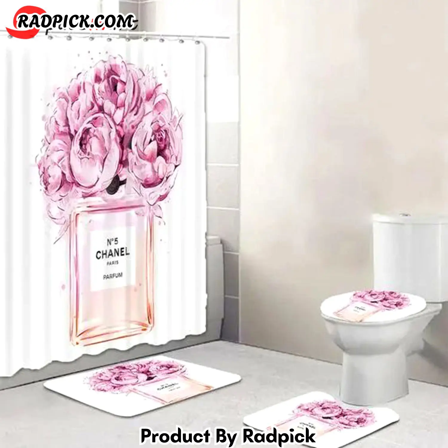 Chanel perfume bathroom set hot luxury shower curtain bath rug mat home decor 272 bathroom accessory sets rp3871178.png